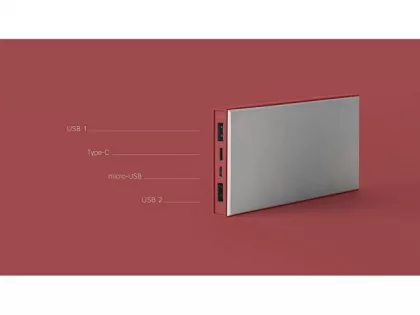 Внешний аккумулятор Rombica NEO ARIA Claret, 10000 мАч, Soft-touch, PD, QCharge, Type-C, бордовый (Р), фото 6