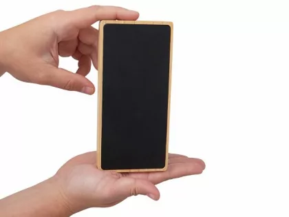 Внешний аккумулятор с подсветкой лого и солнечной панелью «Reedia S1», 10000 mAh, бамбук, черный, фото 9
