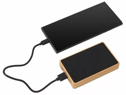 Внешний аккумулятор с подсветкой лого «Reedia S2», 5000 mAh, бамбук, черный, фото 2