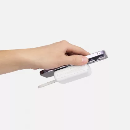 Внешний аккумулятор с подсветкой Риттер PD (Ritter PD) 10000mAh с функцией беспроводной зарядки 15W, белый, фото 11