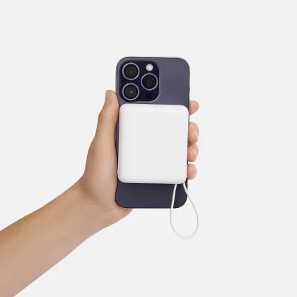 Внешний аккумулятор с подсветкой Риттер PD (Ritter PD) 10000mAh с функцией беспроводной зарядки 15W, белый, фото 10