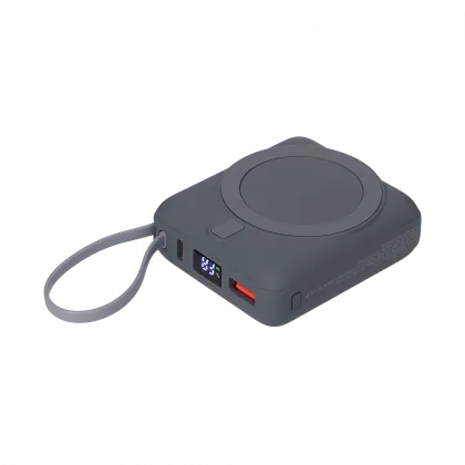 Внешний аккумулятор с подсветкой Риттер PD (Ritter PD) 10000mAh с функцией беспроводной зарядки 15W, серый