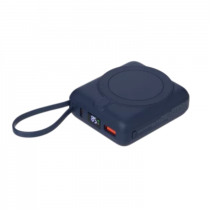 Внешний аккумулятор с подсветкой Риттер PD (Ritter PD) 10000mAh с функцией беспроводной зарядки 15W, синий