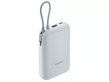 Внешний аккумулятор со встроенным кабелем Mi Power Bank 10000mAh (Integrated Cable) Ice Blue GL, фото 2