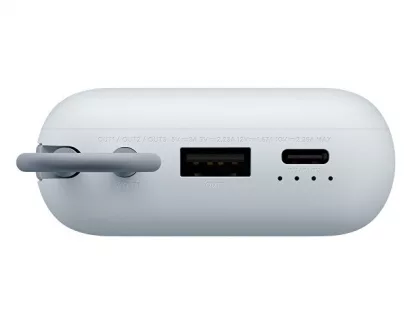 Внешний аккумулятор со встроенным кабелем Mi Power Bank 10000mAh (Integrated Cable) Ice Blue GL, фото 6