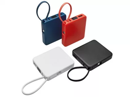 Внешний аккумулятор со встроенным кабелем USB-C «Дэнси», 5000 мАч, черный, фото 7