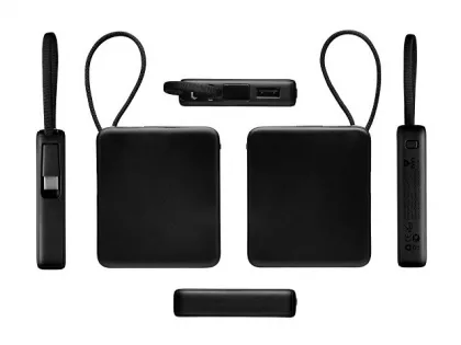Внешний аккумулятор со встроенным кабелем USB-C «Дэнси», 5000 мАч, черный, фото 4
