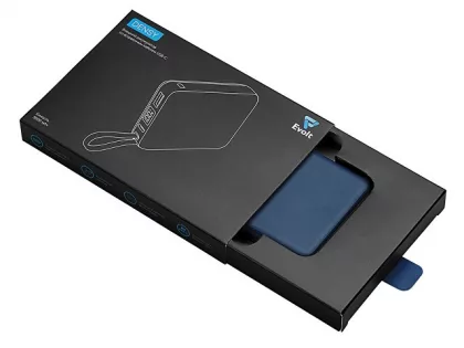 Внешний аккумулятор со встроенным кабелем USB-C «Дэнси», 5000 мАч, темно-синий, фото 5