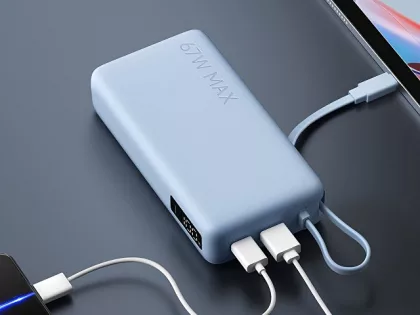 Внешний аккумулятор со встроенным кабелем Xiaomi 67W Power Bank 20000 (Integrated Cable) Ice Blue, фото 9
