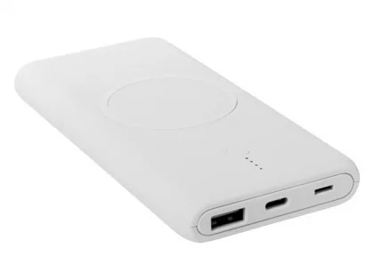 Внешний беспроводной аккумулятор c QC/PD "Reload", 10000 mAh, белый (Р), фото 4