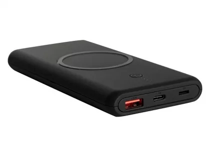 Внешний беспроводной аккумулятор c QC/PD "Reload", 10000 mAh, черный (Р), фото 4