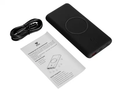Внешний беспроводной аккумулятор c QC/PD "Reload", 10000 mAh, черный (Р), фото 6