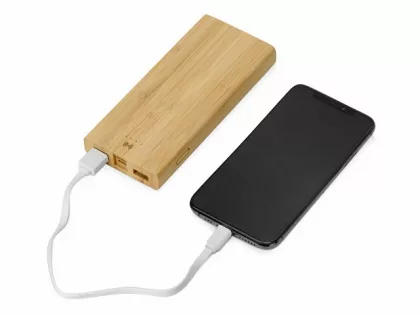 Внешний беспроводной аккумулятор из бамбука "Bamboo Air", 10000 mAh, фото 2