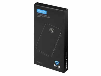Внешний беспроводной аккумулятор с подсветкой лого «Astro», 10000 mAh, черный, фото 10