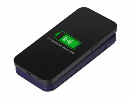 Внешний беспроводной аккумулятор с подсветкой лого «Astro», 10000 mAh, темно-синий (Р), фото 3