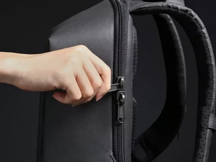 Водостойкий антикражный рюкзак Hipack для ноутбука 15.6", черный, фото 15
