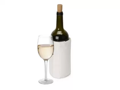 WINE COOLER SATIN WHITE/Охладитель-чехол для бутылки вина или шампанского, белый, фото 3