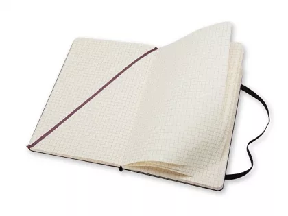 Записная книжка Moleskine Classic (в клетку) в твердой обложке, Large (13х21см), черный, фото 3