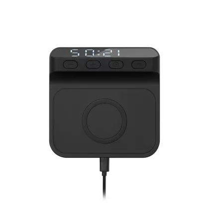 Зарядная станция с часами 15W Ригель (Rigel), черная, фото 3