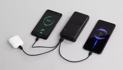 Зарядное устройство "Blackstone" 20000 mAh с кабелем 3 в 1, черный, фото 2