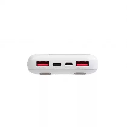 Зарядное устройство "Connect" 10000 mAh со встроенными Type-C/Lightning кабелями, белый с серым, фото 6