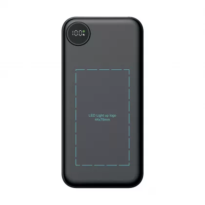 Зарядное устройство "Форт" 10000 mAh с подсветкой логотипа, встроенными кабелями и цифровым индикатором заряда, черный, фото 9
