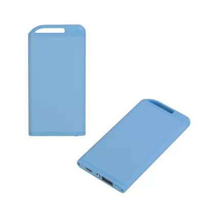 Зарядное устройство "Theta" с фонариком, 4000 mAh, покрытие soft touch, голубой, фото 2