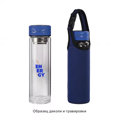 Заварочный термос "Остин_Energy" 320 мл в чехле, синий, фото 2