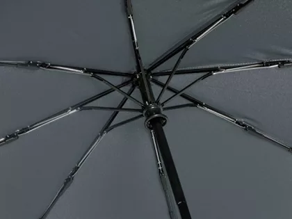 Зонт-автомат Lumet с куполом из переработанного пластика, серый, фото 6