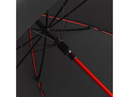 Зонт-трость 1084 Colorline с цветными спицами и куполом из переработанного пластика, черный/красный, фото 2