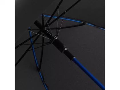 Зонт-трость 1084 Colorline с цветными спицами и куполом из переработанного пластика, черный/синий, фото 4