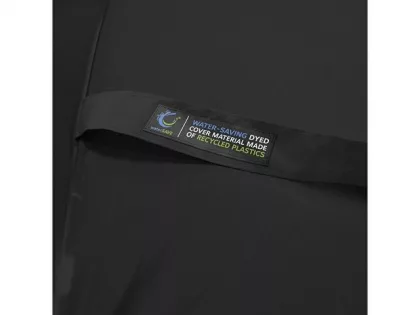 Зонт-трость 1084 Colorline с цветными спицами и куполом из переработанного пластика, черный/желтый, фото 3