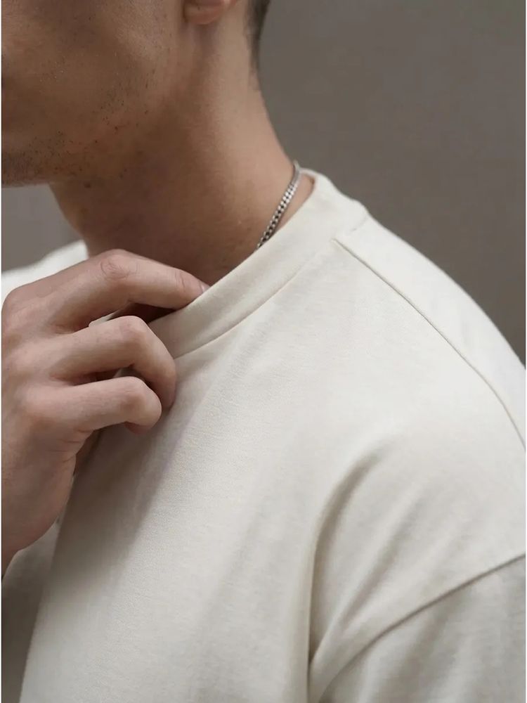 Футболка Oversize Premium 210, молочно-белая, фото 2
