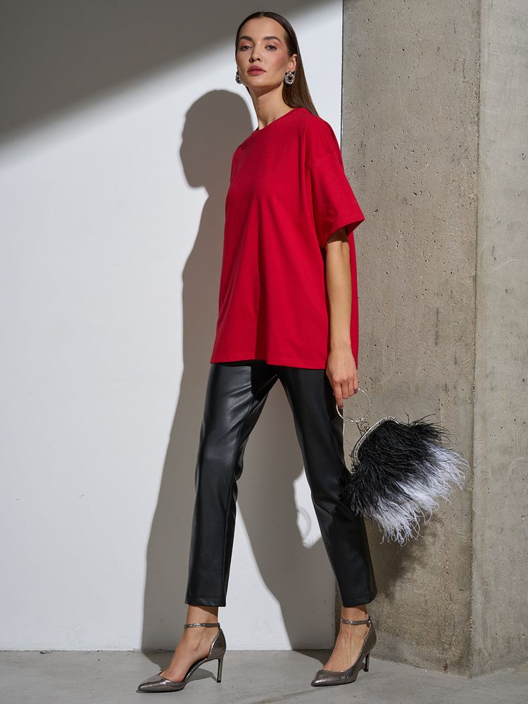 Футболка Oversize Premium, красная, фото 5