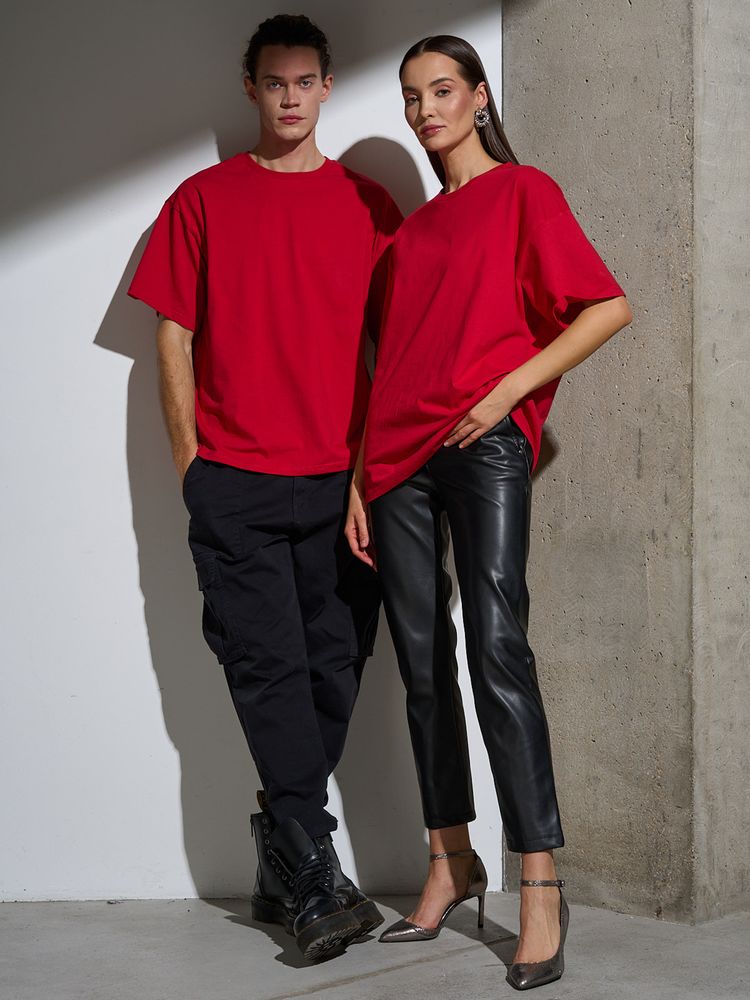 Футболка Oversize Premium, красная, фото 12
