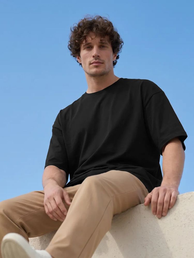 Футболка Oversize Premium 210, черная, фото 9
