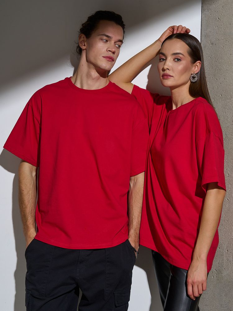 Футболка Oversize Premium, красная, фото 11