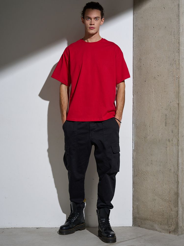 Футболка Oversize Premium, красная, фото 9