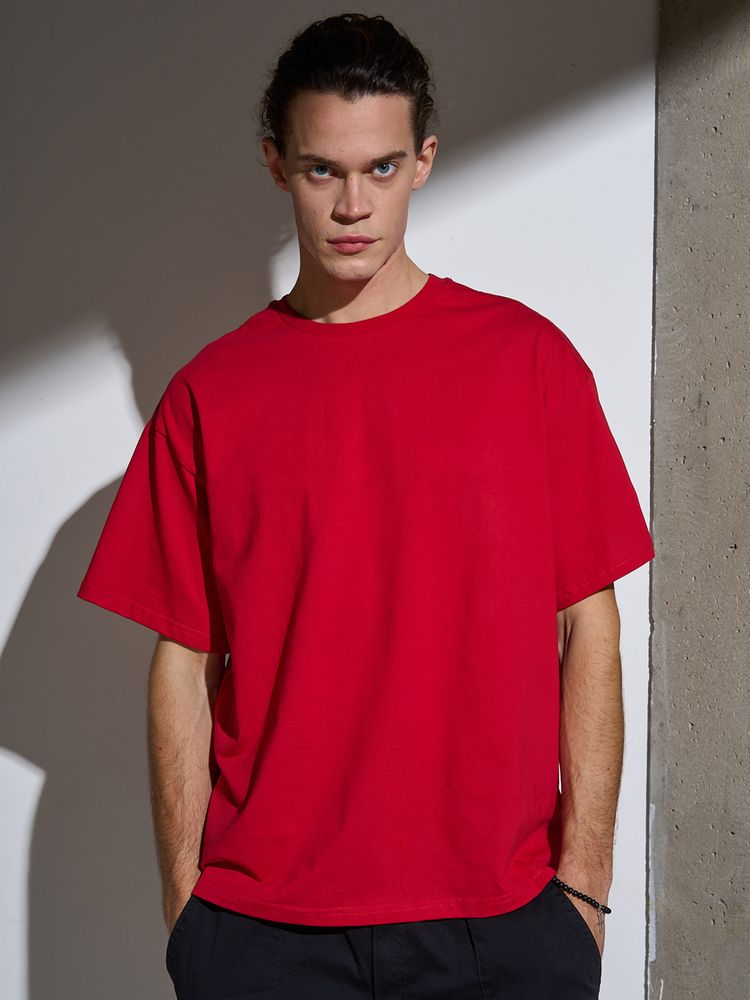 Футболка Oversize Premium, красная, фото 8