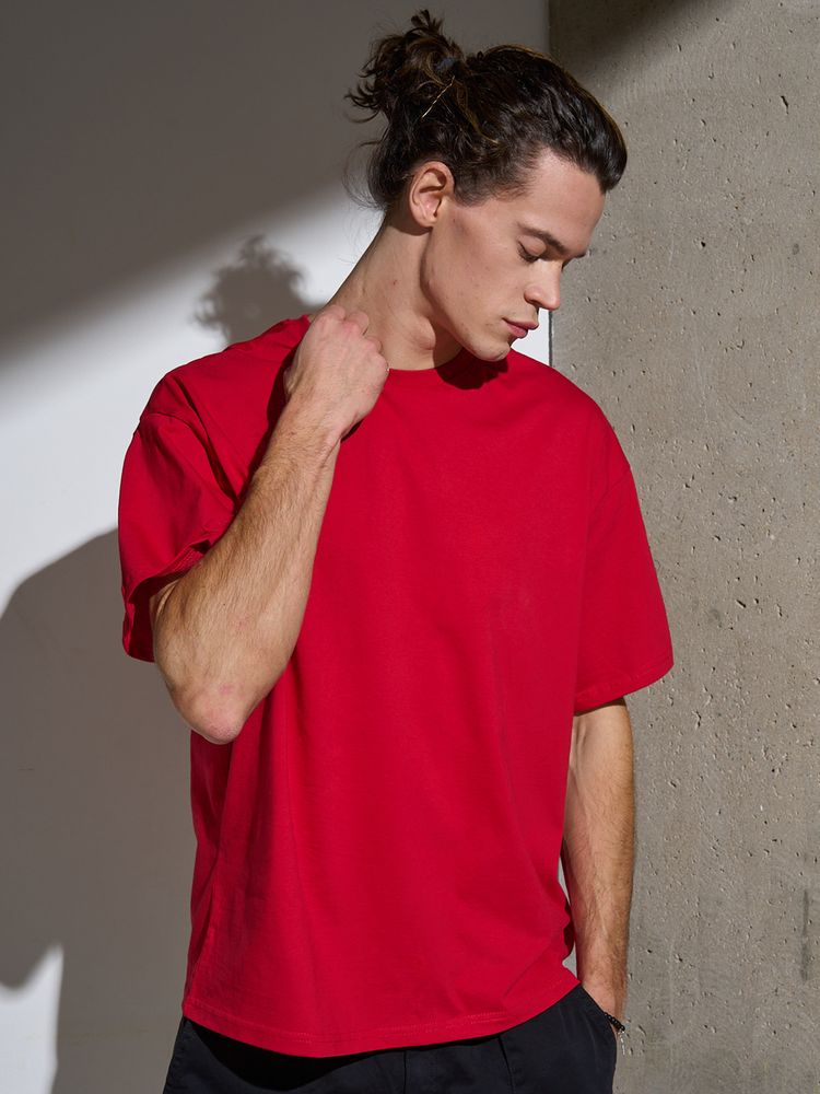 Футболка Oversize Premium, красная, фото 7