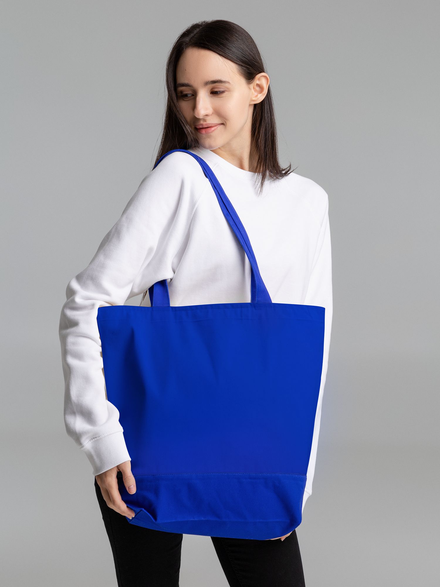 Сумка для покупок на молнии Shopaholic Zip, синяя, фото 7