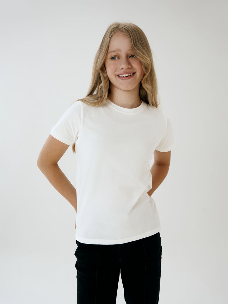 Футболка детская T-Bolka Kids, белая (теплый оттенок), фото 4