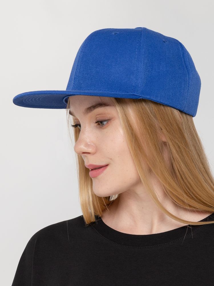 Бейсболка Snapback с прямым козырьком, ярко-синяя, фото 5