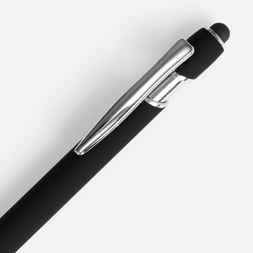 Ручка шариковая Pointer Soft Touch со стилусом, черная, фото 3