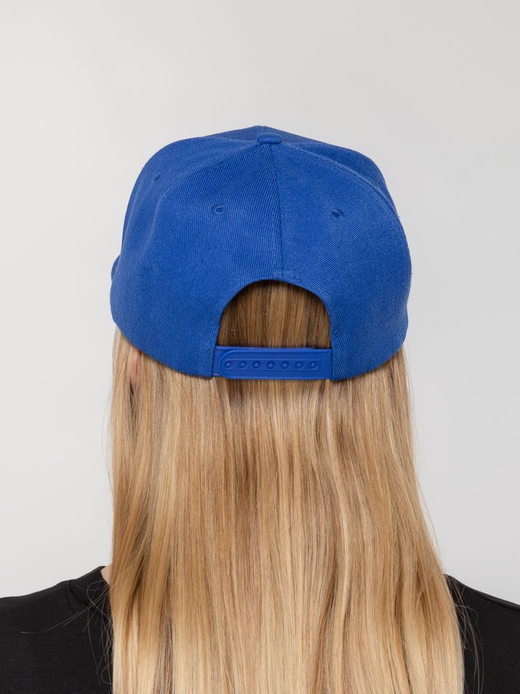 Бейсболка Snapback с прямым козырьком, ярко-синяя, фото 6