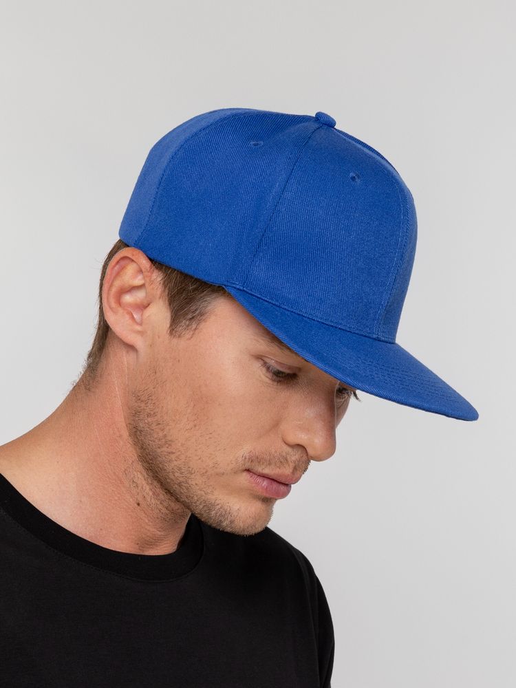 Бейсболка Snapback с прямым козырьком, ярко-синяя, фото 7