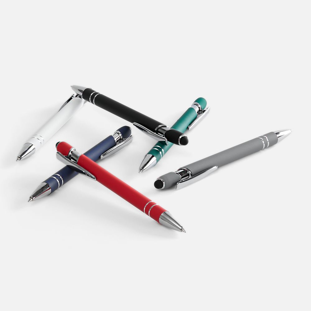 Ручка шариковая Pointer Soft Touch со стилусом, черная, фото 5