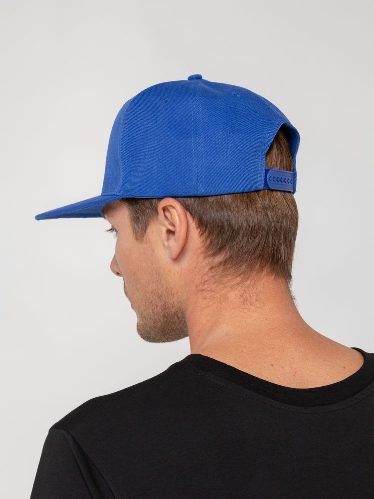 Бейсболка Snapback с прямым козырьком, ярко-синяя, фото 8