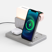 Зарядная станция с электронными часами и подсветкой Large Charge ver.3, серая, фото 1