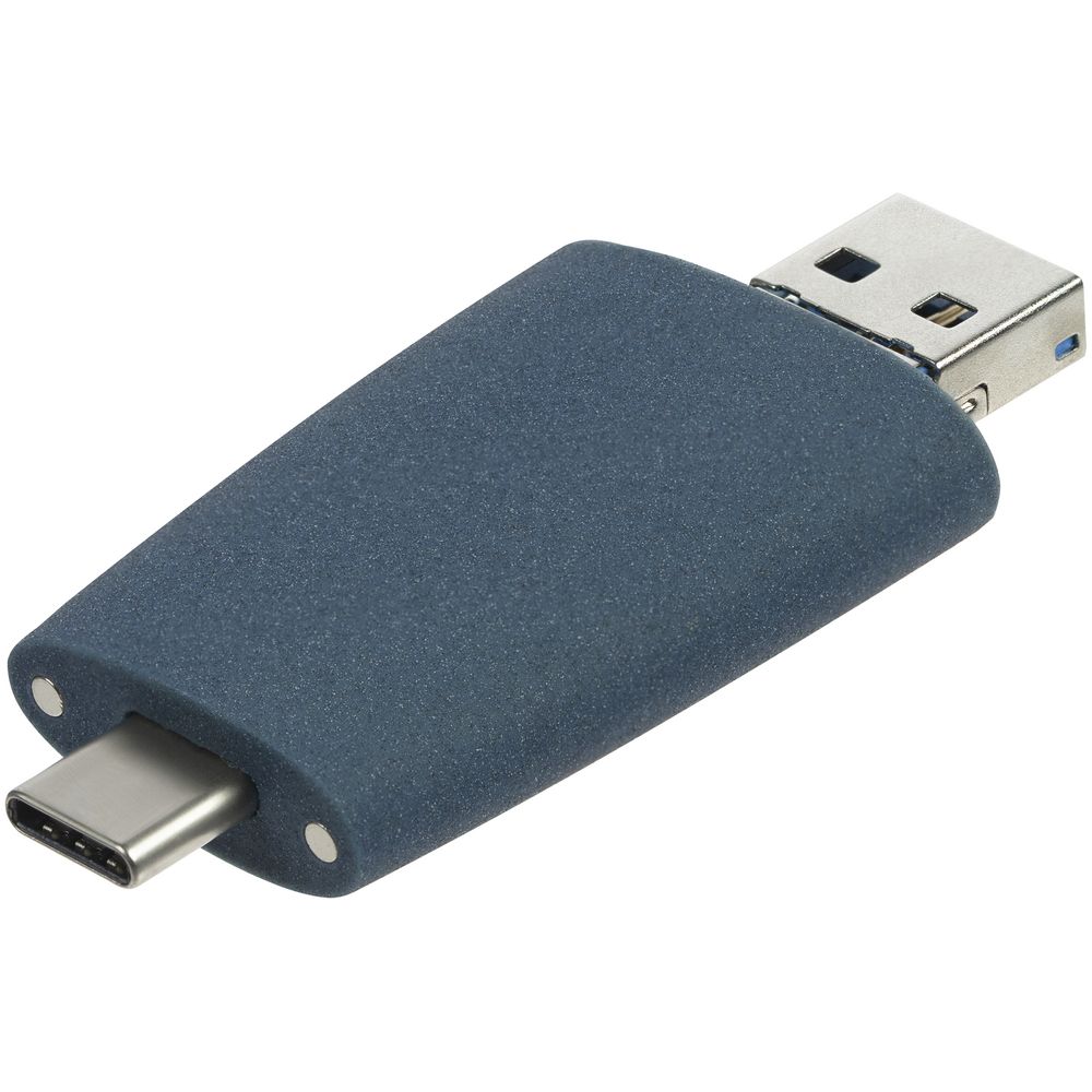 Флешка Pebble Universal, USB 3.0, серо-синяя, 32 Гб, фото 6